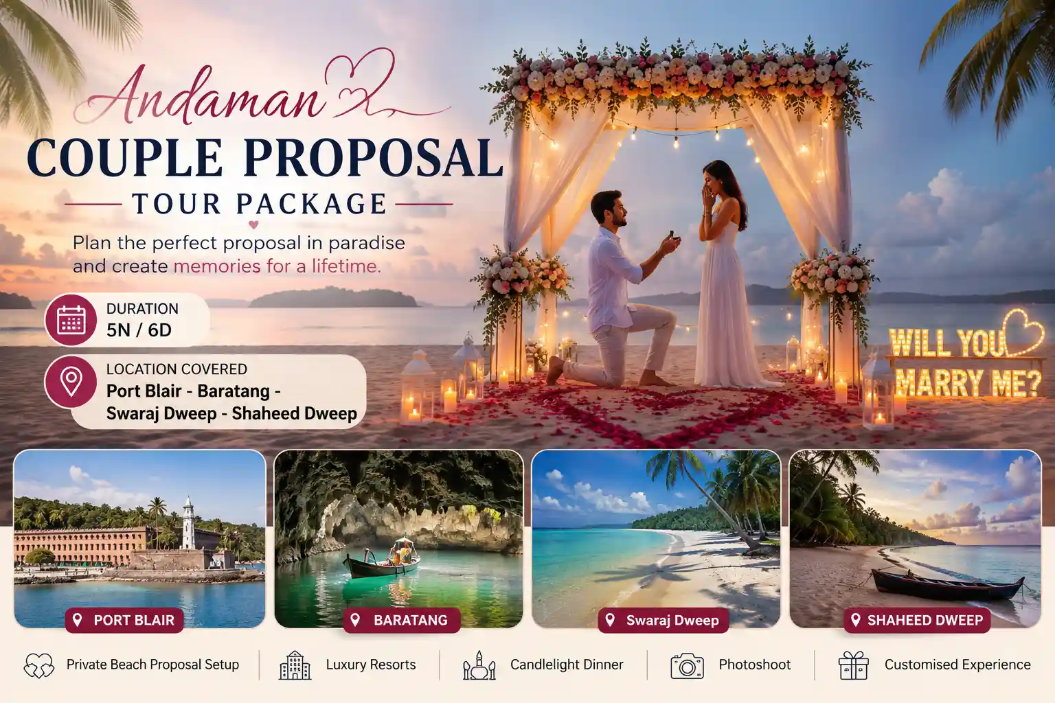 Andaman Couple Proposal Tour Package
